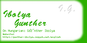 ibolya gunther business card